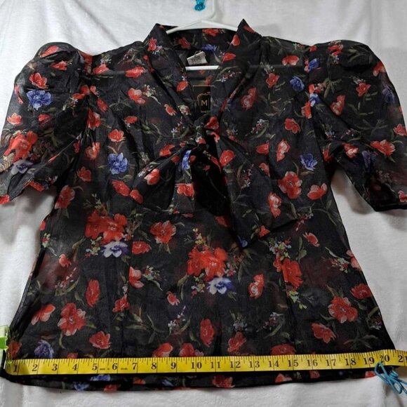 Blouse Women's Floral Multi-Color M2 By Mocha Apparel Size‎ Large - Picture 11 of 13